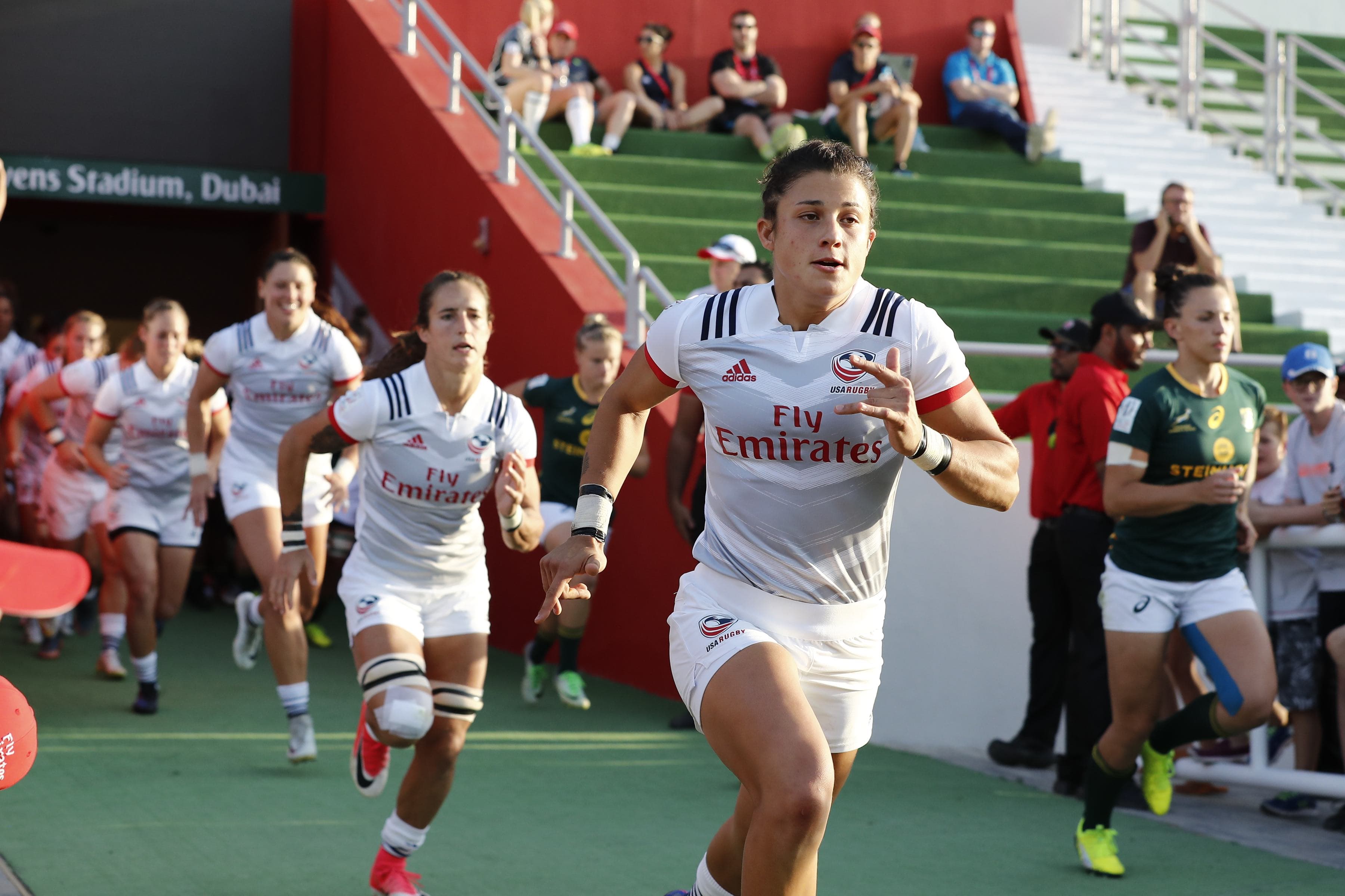 on day one of the HSBC World Rugby Women's Sevens Series in Dubai on 30 November, 2017. Photo credit: Mike Lee - KLC fotos for World Rugby